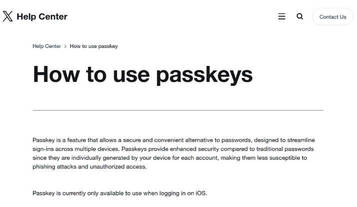 金湖苹果维修店铺分享iOS用户如何通过通行密钥(Passkey)登录 